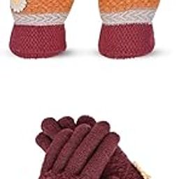 Women's Winter Woollen Pack of 2 Pairs Gloves For Cold Weather (SGD-949950) (Multicolor, Free Size)-image-94