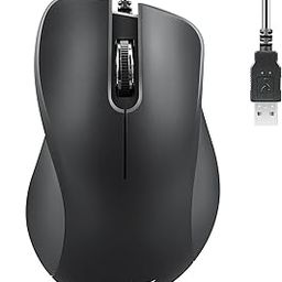 Perixx PERIMICE-221U Wired Ergonomic USB Mouse - 4.9 Ft Cable - Optical 1000 DPI Design - Black……-4