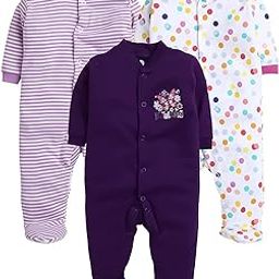 100% Cotton Rompers/Sleep Suits/Jumpsuit/Night Suits for Baby Boys & Girls, Infants, New Born Pack of 3-image-67