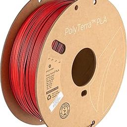 Polymaker Dual Color Matte PLA Filament 1.75mm Black-Red, Coextrusion 1.75 PLA 3D Printer Filament 1kg - Experience a Unique Dichromatic Matte Finish with PolyTerra PLA 1.75mm (+/- 0.03mm)-image-1