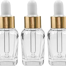 Happy Packaging 20ML Clear Square Empty Glass Bottle | Glass Dropper | Gold Sleeve | Silcon White Teat | Refillable | Leak Proof For Essential Oils | DIY Perfumes | DIY serums (6)-image-20