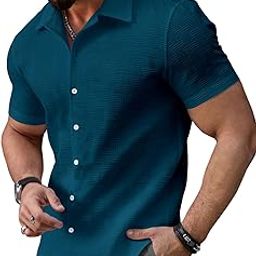 Shirt for Men | Man Stylish | Printed | Men's Regular Fit Mens Casual | Formal | Man's Solid Slim Fit | Half Sleeve | Summer Outdoor Activities | Textured-image-49