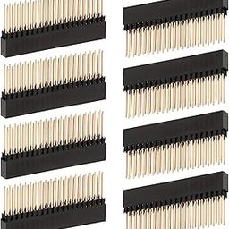 Frienda 8 pcs 2 x 20 (40 Pin) Extra Tall Female 0.1 Inch Pitch Stacking Header Compatible with Raspberry Pi A+/B+/Pi 2/Pi 3 Extra Tall Header-image-1