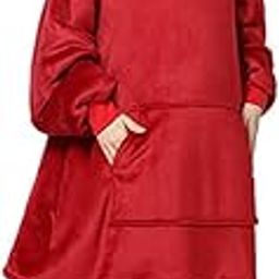 Oversized Hoodie Blanket Women Ultra Plush Fleece with Soft Sherpa Reversible Warm Cosy Comfy Wearable Hooded Giant Sweatshirt Throw for Girls Adults Men Boys Kids Big Pocket-image-97