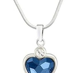 Valentine Rhodium Plated Montana Blue Heart Pendant for Women PS1194109RBlu-image-37