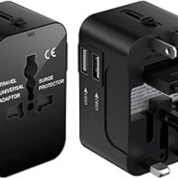 SUPERSTUD Universal Travel Adapter with Dual USB 2X USB-A 2.4A All in one for US/Europe/UK for Phone, Laptop, Mobile, Tablet - 5 Years Warranty-32