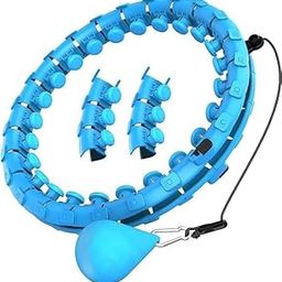 ENNCOZY Smart Hula Ring Hoops, Weighted Hula Circle 24 Detachable Fitness Ring with 360 Degree Auto-Spinning Ball Gymnastics, Massage, Adult Fitness for Weight Loss Multi coloure-image-3