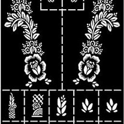 Temporary Tattoowala Beautiful Festive Mehndi Stencil with Floral Trail & Star Accents for Instant Hand-image-32