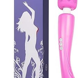 Personal Massager - Handheld and Cordless, Powerful Wand - 8 Speeds and 20 Vibrating Patterns - USB Rechargeable - Magic Recovery Effect for Women and Men, Body, Neck, Back and Shoulders (Rose Red)-image-16