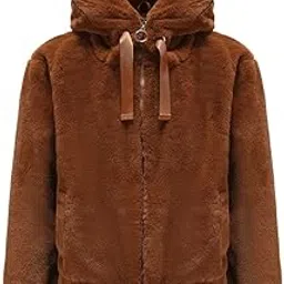 ftk Women's Hooded Plush Cotton Coat | Autumn & Winter Warm Short Solid Color Top with Pockets-picture-1