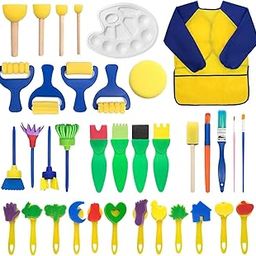 bnf® 36Pcs Kids Paint Brushes Sponge Painting Brush Tool Set Children Toddler DIY|Toys & Hobbies | Educational | Music & Art-image-28