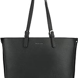 Mood Muse Laptop Tote for Women, Faux Leather Handbag With Padded 14-Inch Laptop Compartment, Spacious Interior With Multiple Pockets, Trendy Women's Handbags, Shoulder Bags For Girls-38