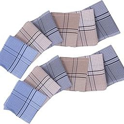 Kuber Industries Handkerchiefs | Soft Cotton Hankies for Mans | Hankies for Boys | Small Check | Rumal for Mans | Wicking Sweat | Set of 12 | Multi-image-92