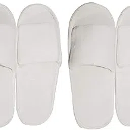 diktmark Open Toe Pure Premium 5 mm Sole, Large Size White Disposable Bathroom Slippers -Combo of 2-picture-1