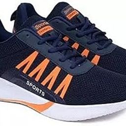 Trendy Running Shoes for Men Sneakers for Men (Color- Blue & Orange) Size-10(7) H-image-63