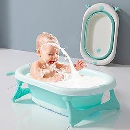 R for Rabbit Bubble Double Aqua Bath tub for Baby | Foldable &Temperature Sensitive Indicator for New Born of 0 to 3 Years - Blue-picture-48