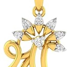 18KT Yellow Gold and American Diamond Pendant for Women-image-106