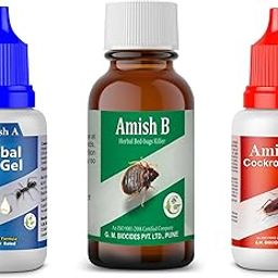Amish Combo Pack Of Herbal Ant gel 20 gm with Cockroach Herbal Gel 20 gm With Bed Bug Liquid 30ml l10 Minutes Formula Powerful 100% Organic No Chemical Ant, Bed Bug,Cockroach Repellent-picture-30