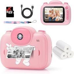 Kids Camera Instant Print, 3.5 Inch Kids Digital Camera Instant Camera with 1080P HD Photos and Videos, Christmas Birthday Gifts for Girls and Boys Aged 3-12 Years (Pink)-image-44