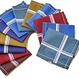 Men's Dark Color Striped Premium Handkerchief - Pack of 12-image-68