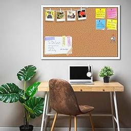 ArtzFolio Cork Board | Bulletin Board Notice Pin Board | Vision Soft Board Combo with Thumb Push Pins & Sticky Notes | White Frame | 36 x 24 inch (91 x 61 cms)-28