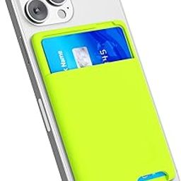 oakxco Phone Wallet Stick On, Secure Phone Card Holder Silicone, Adhesive Pocket Sleeve ID Credit Card, Slim Thin Card Case for Men Women Cute, Compatible with Apple iPhone Samsung Pixel, Neon Green-image-92
