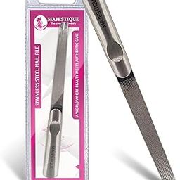 MAJESTIQUE Stainless Steel Nail File | Double Sided Nail Filer | Premium Nail Shaper for Women | Perfect Manicure Pedicure Tool for Girls (Multicolor)-10