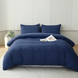 Jumeey Navy Blue Comforter Set King Men Women Navy Bedding Sets Teens Solid Color Bedding Blankets Vintage Dark Color Quilts Comforters King Size-image-42