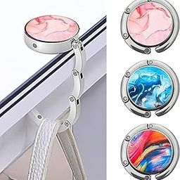 CoolShef 3Pcs Bag Hanger Hook for Table – Foldable Alloy Bag Holder with Anti Slip Pads, Portable Purse Hanger for Women and Girls, Compact Purse Hook for Desk and Restaurant Use-36