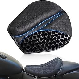 Skypearll Foldable Motorcycle Bike Gel Seat Cushion,Large 3D Honeycomb Structure Shock Absorption & Breathable Bike Seat Cushion Cover for Long Drive-image-9