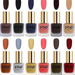 Volo Velvet Dull Matte Nail Polish Combo in Wholesale Rate(Chocolate Brown, Black, Russian Navy Blue, Dark Peach, Dark Wine, Skin Nude, Metallic Coral, Metallic Silver 96 ml) Pack of 12-image-64