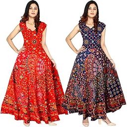 Shrisay Fashion Women's Cotton Digital Printed Anarkali Long Gown Combo of 2cs I-picture-52