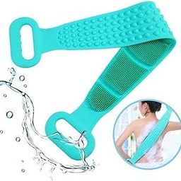 LAGET® Silicone Bath Belt Back Scrubber Double-Sided Massage Body Wash Brush Shower Exfoliating Belt Removes Bath Towel, Cleaning Tools for Men and Women (Pack of 1) (Multicolor)-image-11