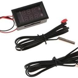 Lyla 2xDC 4-28V Dual Display Digital Thermometer NTC Metal Probe Red Red Display-23