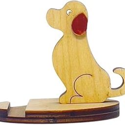 Handcrafted Wooden Dog Mobile Stand: Stylish and Functional Phone Holder-image-75