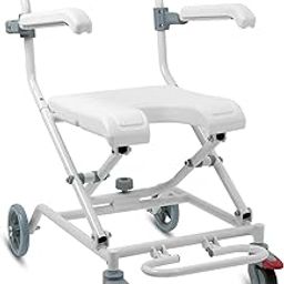 KosmoCare Premium Imported Light weight Aluminum Folding Shower Wheelchair with Front Cut-picture-23