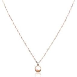 Rose Gold Plated Chain with Big Beige Round Real Pearl Pendant Necklace for Girls and Women-image-3