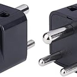MX Universal Travel Adapter (Type D) World USA, UK, China & More to India 2 in 1 Conversion Plug for Home and Official use - Black, Pack of 2-25