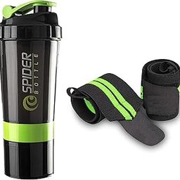 Cool Indians Sports Combo Pack of Gym Shaker Bottle with Wrist Support Band for Gym & Fitness Kit 500 ml Shaker (Gym Shaker + Wrist Support Band) Green-image-23