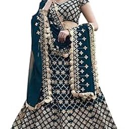 Woman's Teal Blue Faux Georgette Embroidered Sequins Ravishing Lehenga-image-19