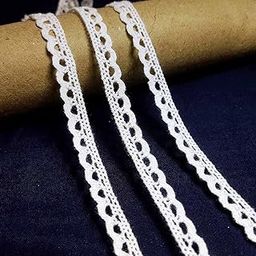 Mezin Cotton Small Crossiya Snake Gpo Lace Border for Dress, Kurtis, Dupatta, Bag, Craft and Decorations (9 Mtr)-25