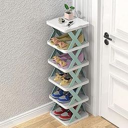 Shoe Rack,Stackable Shoe Storage Organizer for Bedroom Entryway, Adjustable Shoe Rack, Shoe Slots Organizer Shelf, Easy Clean Shoe Tower Rack (6 Layer Shoe Rack)_44-20