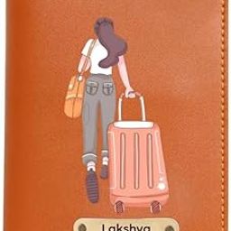 navya royal art Faux Vegan Leather Customized Passport Cover | Passport Holder for Men, Women & Kids - Travel Accessories Passport Wallet with Custom Name (Tan)-picture-17