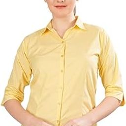 Formal Shirt for Women & Girls | Premium Cotton 3/4 Sleeve with V Shape Collar | Regular Fit Ideal for Office, College & Casual Wear-image-27