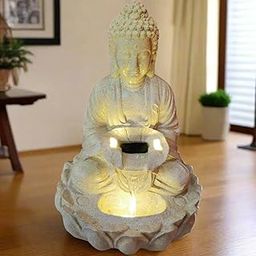 ALILA Meditating Buddha Statue Water Fountain for Home Living Room Decor Decoration Indoor Outdoor Gifting Items, 21inches/53cm-image-77