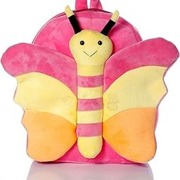 BeeWee® - Soft Bag Butterfly Plush Backpack Stuff Toys School Picnic for Toddler Babies Kids 2 to 6 Years Boys and Girls 30 Cms (Pink)-image-88
