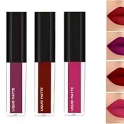 Maath Non-Transfer Waterproof Liquid Matte Mini Lipstick Set | Long-Lasting Smudge-Proof Lip Colors | Combo Pack of 4 Trendy Shades for Women-1