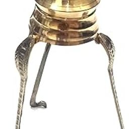 Brass Stand Kalash Water Pot for Shiv Lingam Abhishek Shivling (8 inch Stand Without Shivling)-image-17