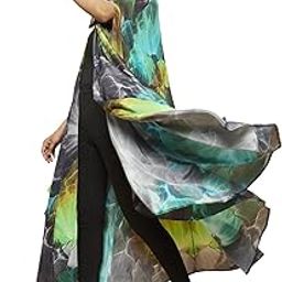 Navyasa Womens Liva Crepe Abstract Print Round Neck Cape-picture-17