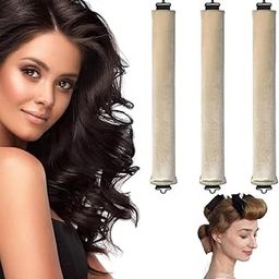 BELARO Heatless Hair Curler, Flexible Curling Rod with Hook, Satin Rollers for All Hair Types, No Heat Curls to Sleep for Curl Rods Then You Can Sleep in Overnight, Heatless Curls for Blowout Hair Soft Foam Hair Rollers for Natural Hair (Beige, Medium)-image-54